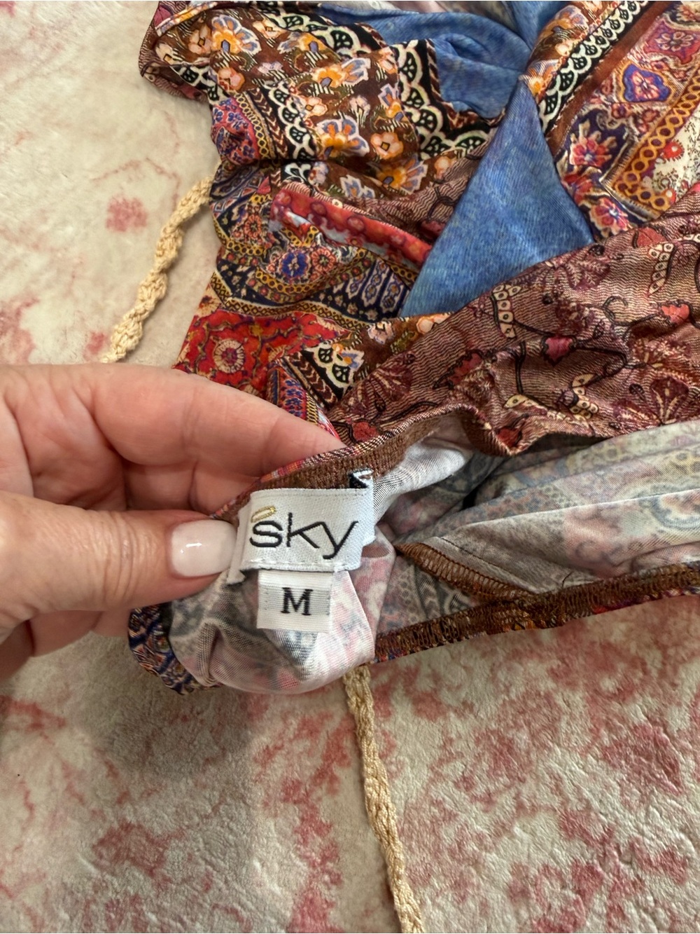 SKY WOMENS HALTER CROCHET DRESS MEDIUM - Picture 3 of 3